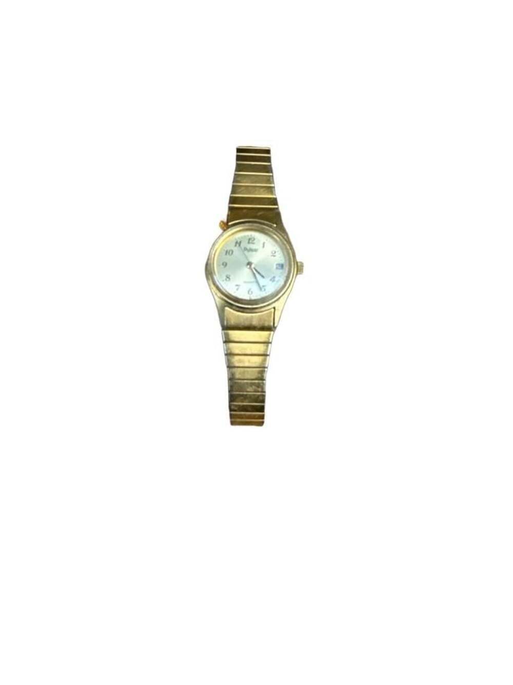 Pulsar Quartz Watch Gold Tone Stretch Band Date